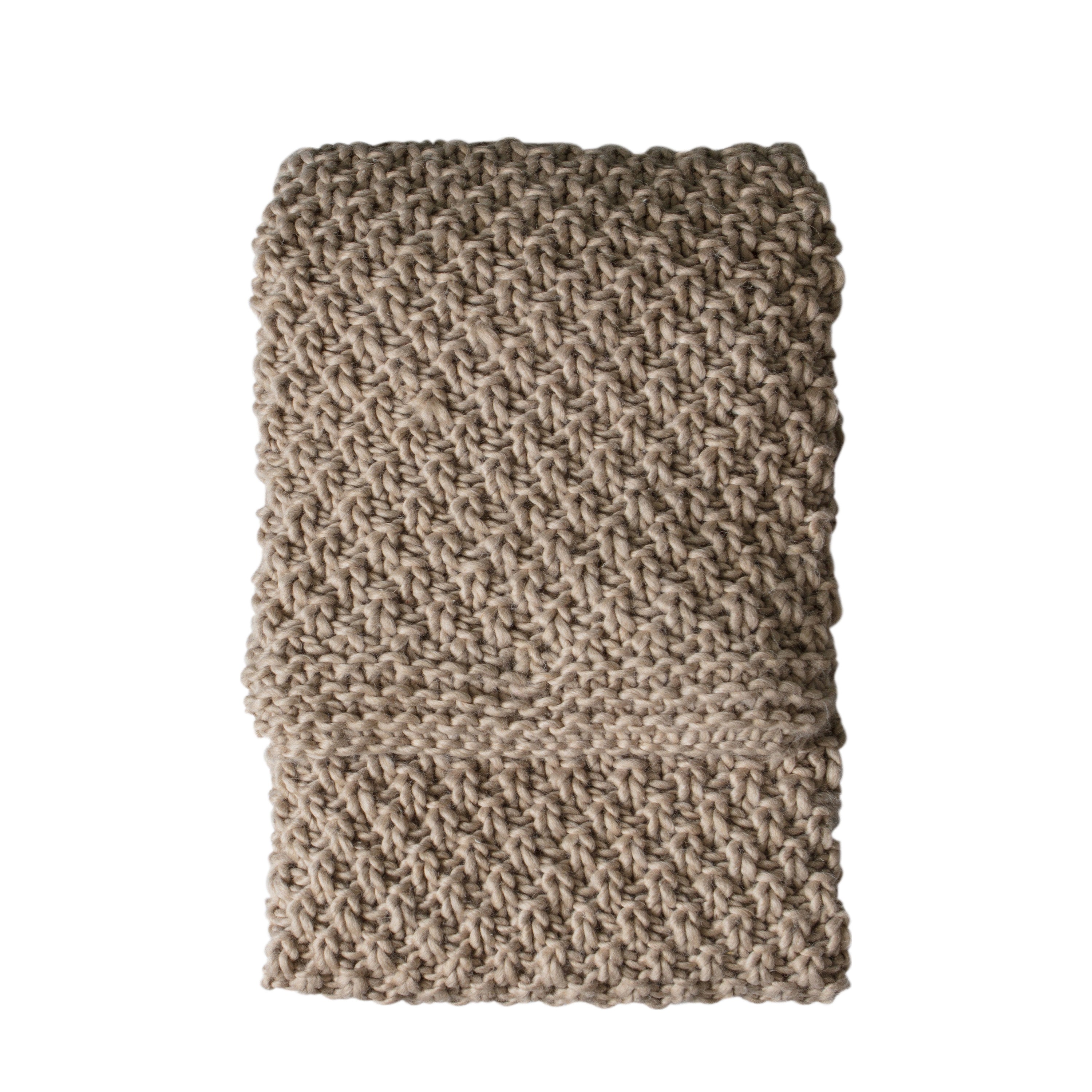 Mayfield Chunky Knitted Oatmeal Throw